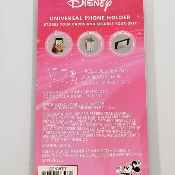 Disney Licensed Minnie Mouse Red Universal Phone Wallet Grip Kickstand NEW NWT - Picture 4 of 4